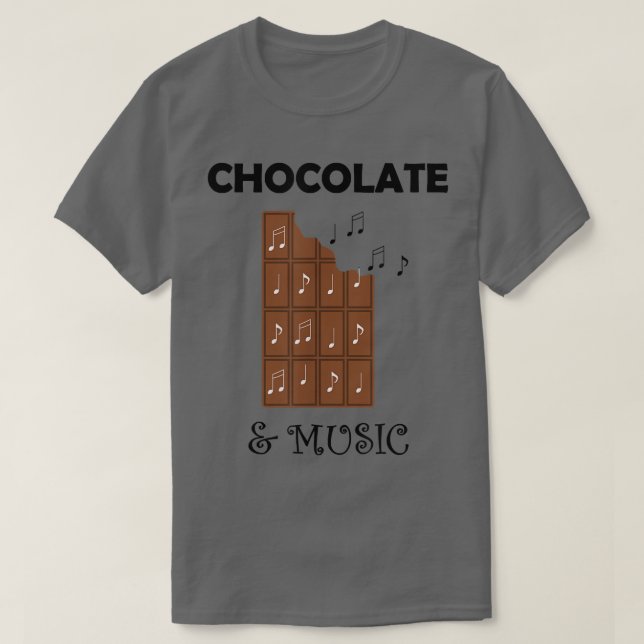 Chocolatier Dark Chocolate Lover Music Notes Music T Shirt (Design framsida)