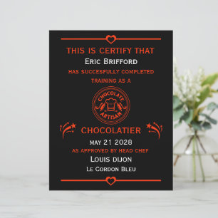 Chocolatier Maker-certifikat