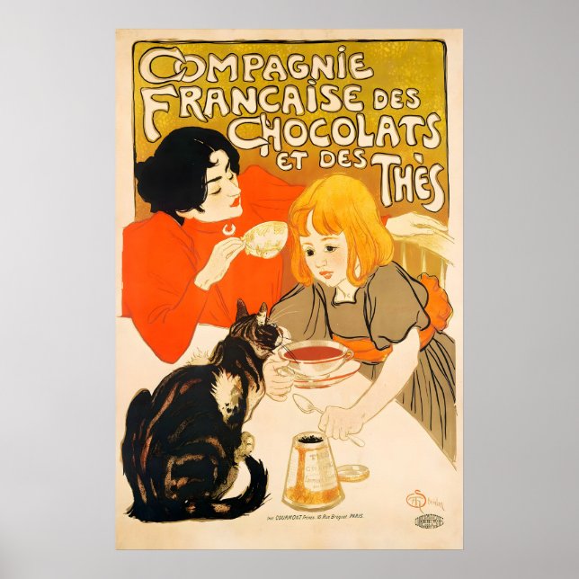 Chocolats et des Thès 1895 POSTER UTSKRIFT A5-A1 (Framsidan)
