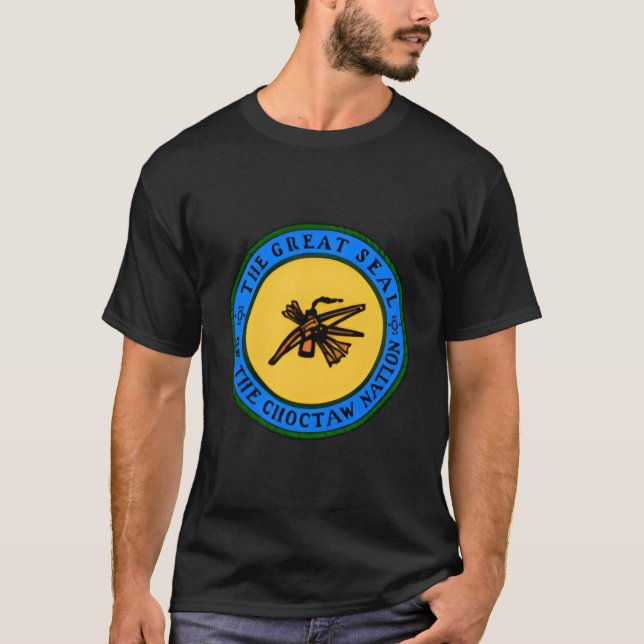 Choctaw Nation Flagga Seal Choctaw T Shirt (Framsida)