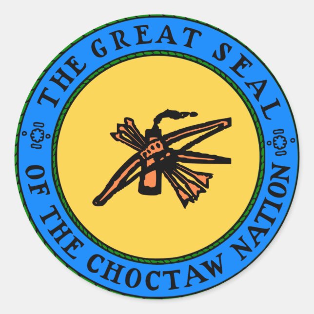 Choctaw Seal Runt Klistermärke (Framsida)