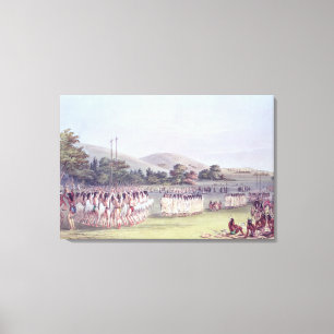 ChoctawBoll-Lek dans, 1834-35 Canvastryck