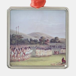 ChoctawBoll-Lek dans, 1834-35 Julgransprydnad Metall