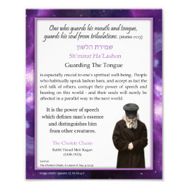Chofetz Chaim Jewish Quote Guarding i Tunga Fototryck