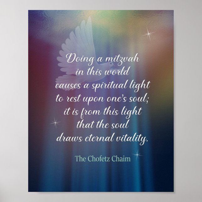 Chofetz Chaim Quote Light White Dove Classroom Poster (Framsidan)