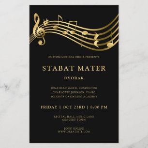 Choir Consert Flyer Template Elegant Musik noter