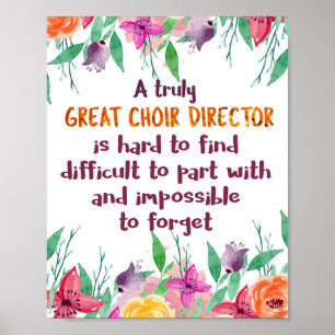 Choir Director Director Chorus-lärarpresenten för Poster