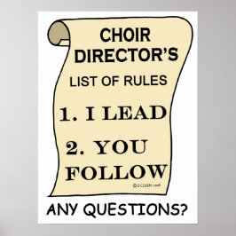 Choir Director List of Regler Poster