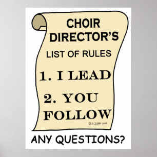 Choir Director List of Regler Poster
