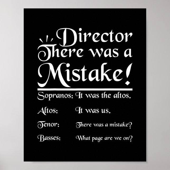 Choir Director musiker, lustig musiklärare Poster (Framsidan)