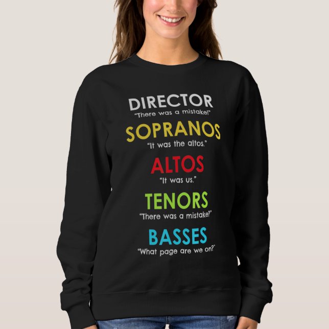 Choir Director Present Orchestra Soprano Alto Teno T Shirt (Framsida)