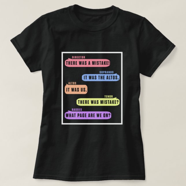 Choir Director Tenor Soprano Altos Basses Chorus G T Shirt (Design framsida)