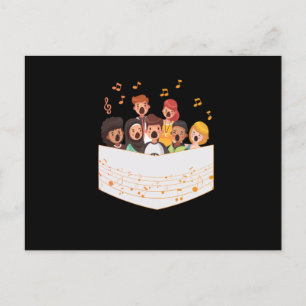 Choir Group Singing Chorus Choral Music Clef Gift Vykort
