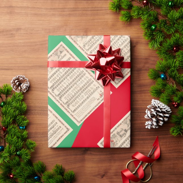 choir hymns vintage sqrbll jul presentpapper (Julgåva)