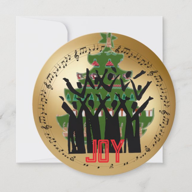 Choir in front of Christmas Tree Holiday Card Julkort (Framsida)