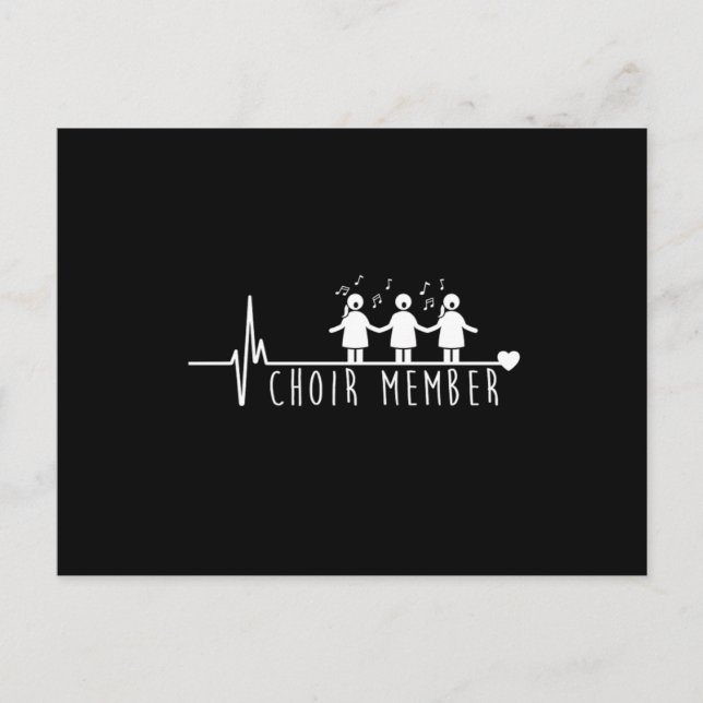 Choir Member Heartbeat Chorus Choral Music Notes G Vykort (Framsida)