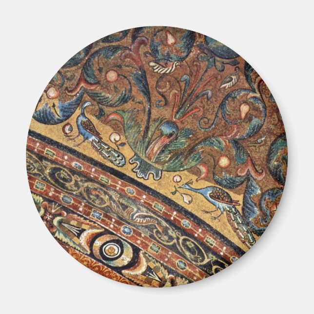 Choir Mosaics vid San Vitale i Ravenna Vault Scene Magnet (Framsidan)