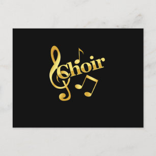 Choir Musik noter Clef Chorus Choral Music Gift Vykort