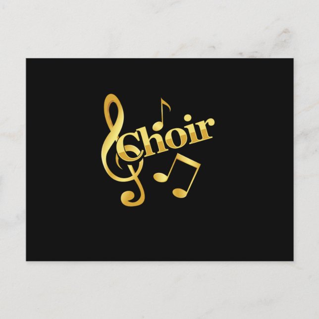 Choir Musik noter Clef Chorus Choral Music Gift Vykort (Framsida)