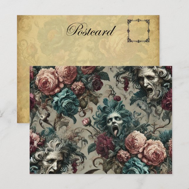 Choir of an Unholy Accord - Gothic Victorian Helg Vykort (Fram/baksida)