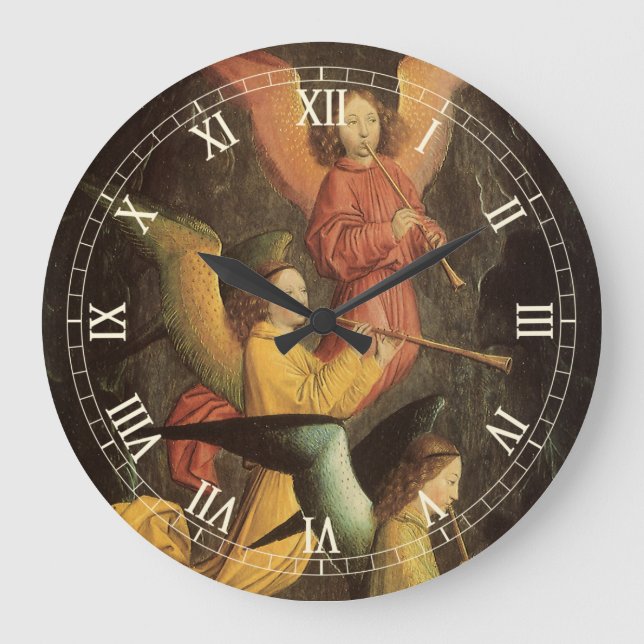 Choir of Änglar av Simon Marmion, Renaissance Art Stor Klocka (Framsida)