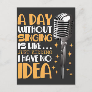 Choir Singer Karaoke Microphone Sång Music Älskare Vykort