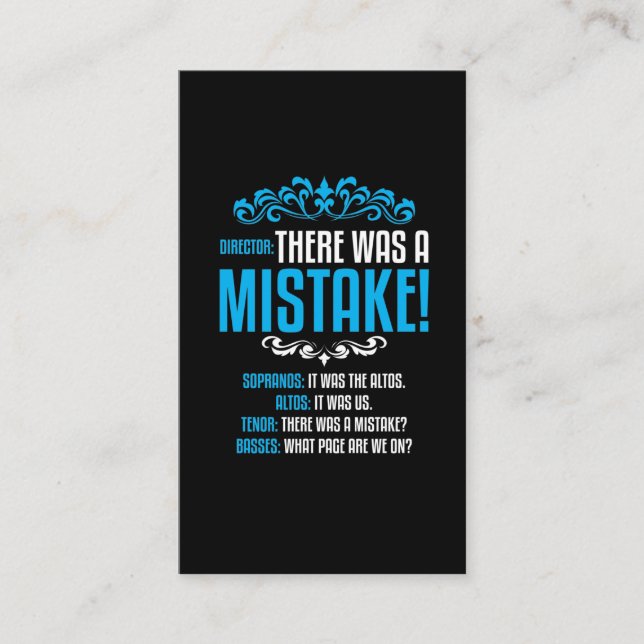 Choir Singer Musikdirektör Soprano Alto T Visitkort (Framsida)