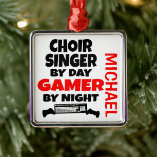 Choir Singer Player Gamer Julgransprydnad Metall