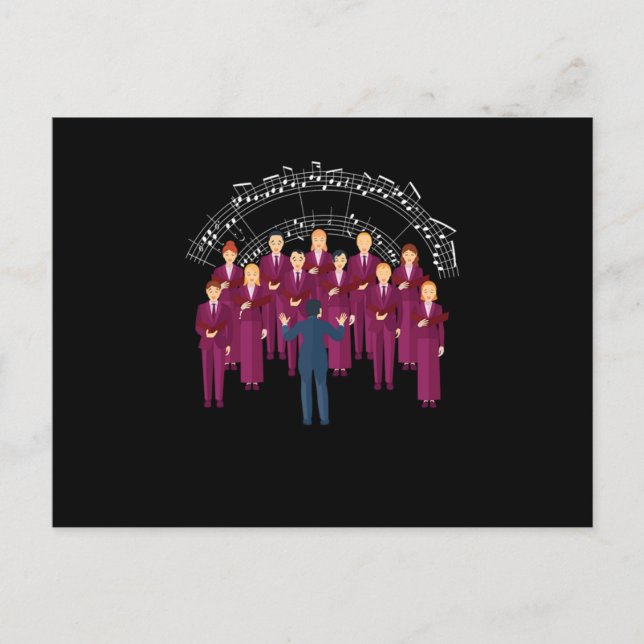 Choir Singing Choral Music Chorus Conductor Gift Vykort (Framsida)