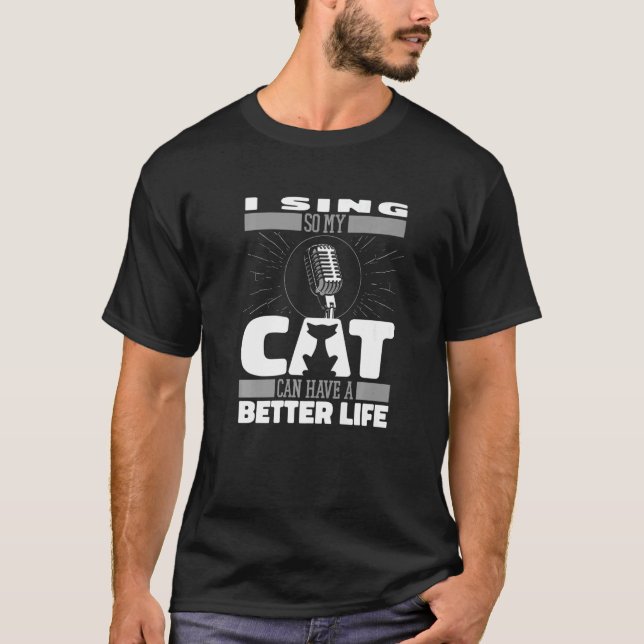 Choirmaster Cat Singing Singer Choir Director T Shirt (Framsida)