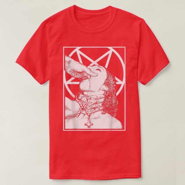 Choke mig satan Unholy Nun Naughty Sey T Shirt (Design framsida)