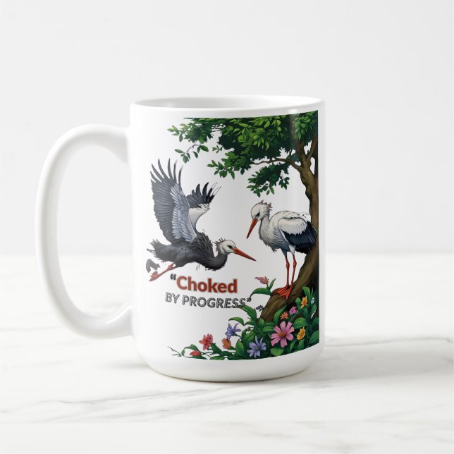 Choked by Progress – Eco Awareness Mug Kaffemugg (Vänster)