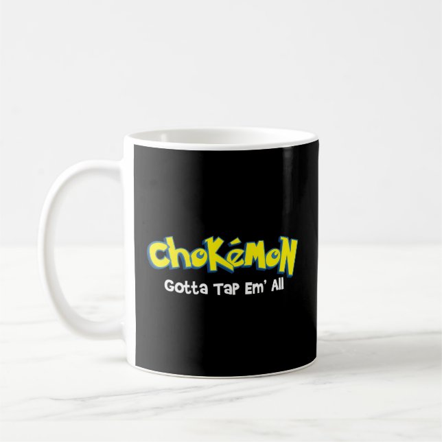 Chokemon Gotta Tap Em All - Jiu Jitsu Mma Bjj Kick Kaffemugg (Vänster)