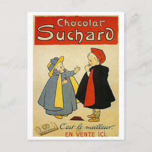 Choklad 2 Vintage annons Vykort