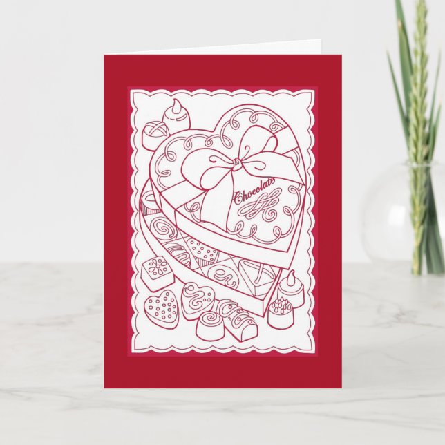 Choklad, alla hjärtans dag helgkort (Framsida)
