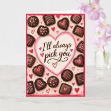 Choklad Alla hjärtans dag-kort för honom eller hen