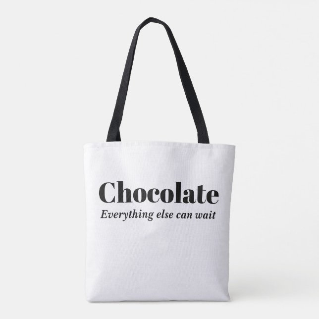 Choklad Allt Annat Kan Vänta Tygkasse (Baksida)