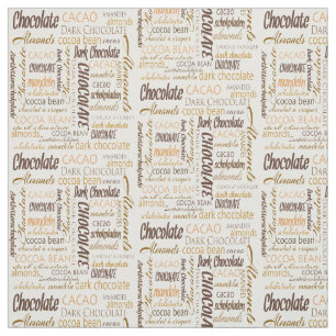 Choklad, Almonds och Mörk Chocolate Text Design Tyg
