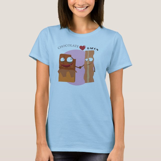choklad älskar bacon t shirt (Framsida)