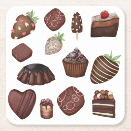 Choklad Älskare Underlägg Papper Kvadrat