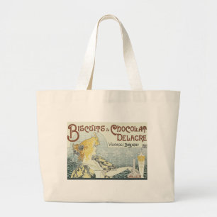 Choklad Art Nouveau Kvinna Jumbo Tygkasse