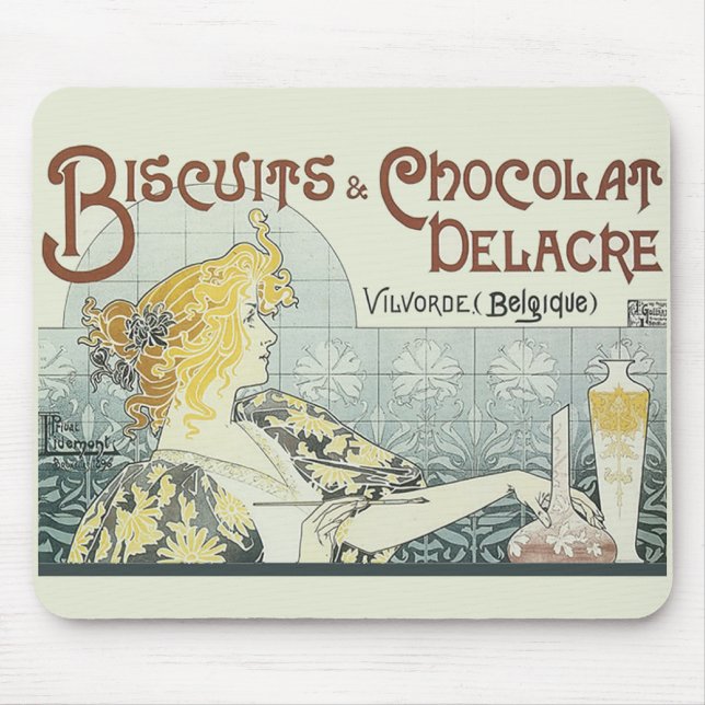 Choklad Art Nouveau Kvinna Musmatta (Framsidan)