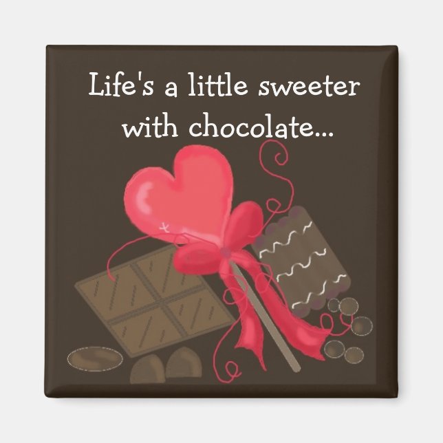 Choklad Bearbetar med ett meddelande Magnet (Framsidan)