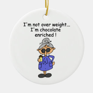 Choklad berikad humor julgransprydnad keramik