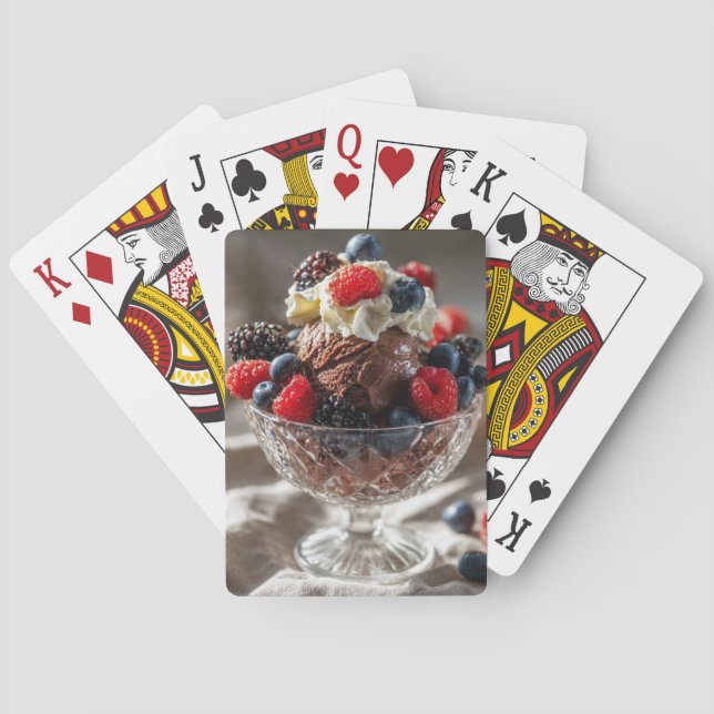 Choklad Berry Efterrät Foto Design Casinokort (Baksidan)