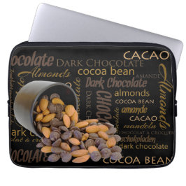 Choklad Bits and Almonds Stäng foto Laptop Fodral