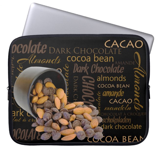 Choklad Bits and Almonds Stäng foto Laptop Fodral (Framsidan)
