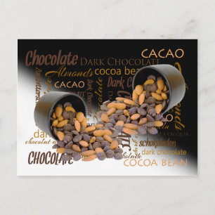 Choklad Bits and Almonds Stäng foto Vykort