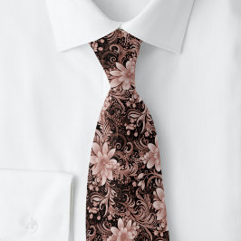 Choklad Blommig Batik Slips