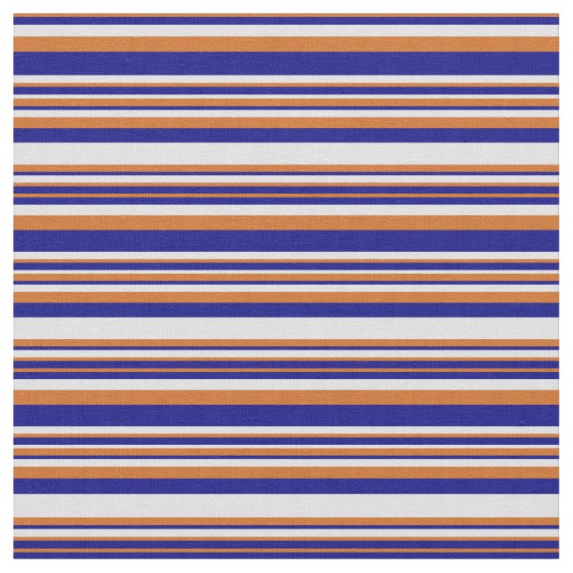 Choklad, Blue & Lavender Färgad Rand Tyg (Närbild)